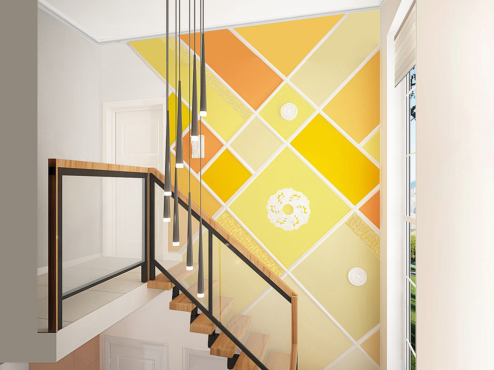 Яркий дизайн дома в стиле Фьюжн