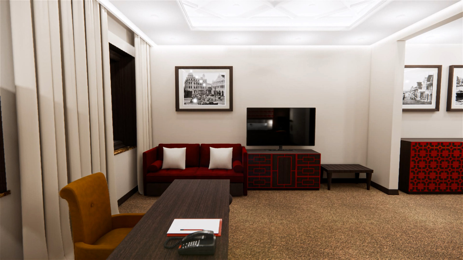 Визуализация проекта отеля в китайском стиле