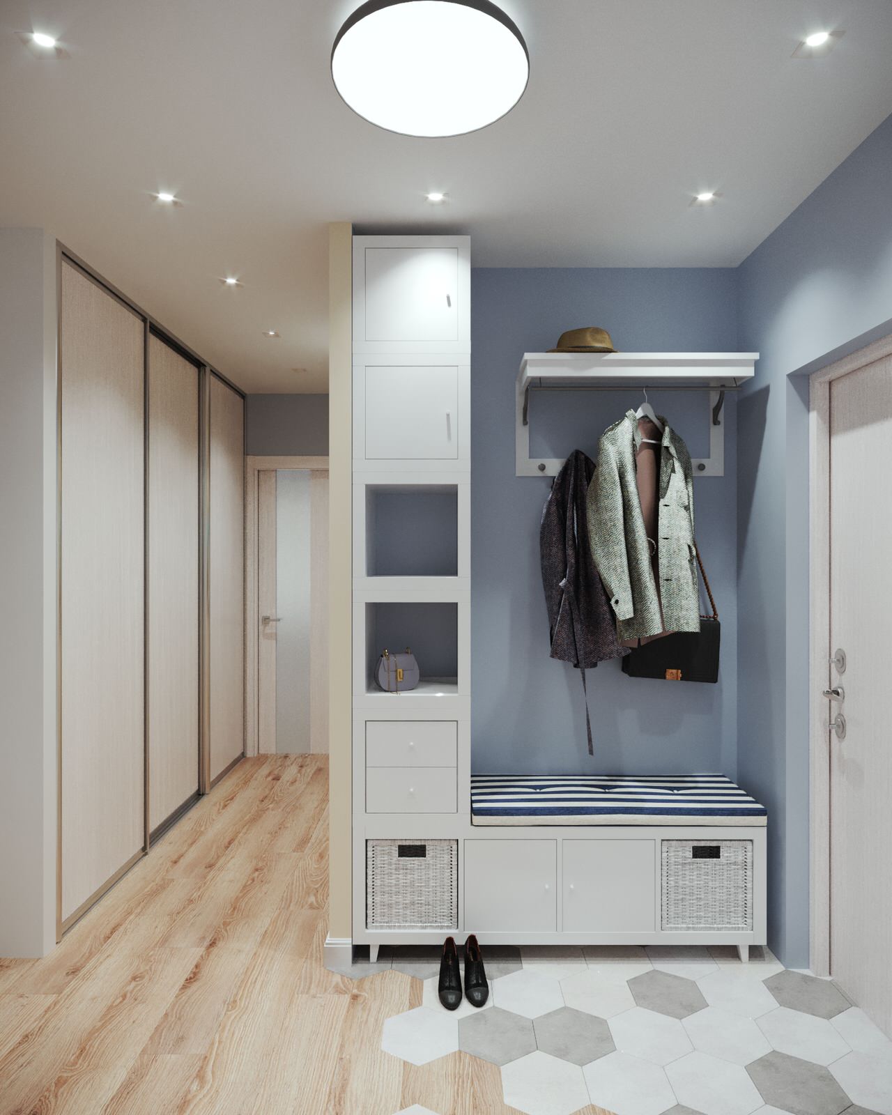 Проект интерьера двухкомнатной квартиры в стиле сканди