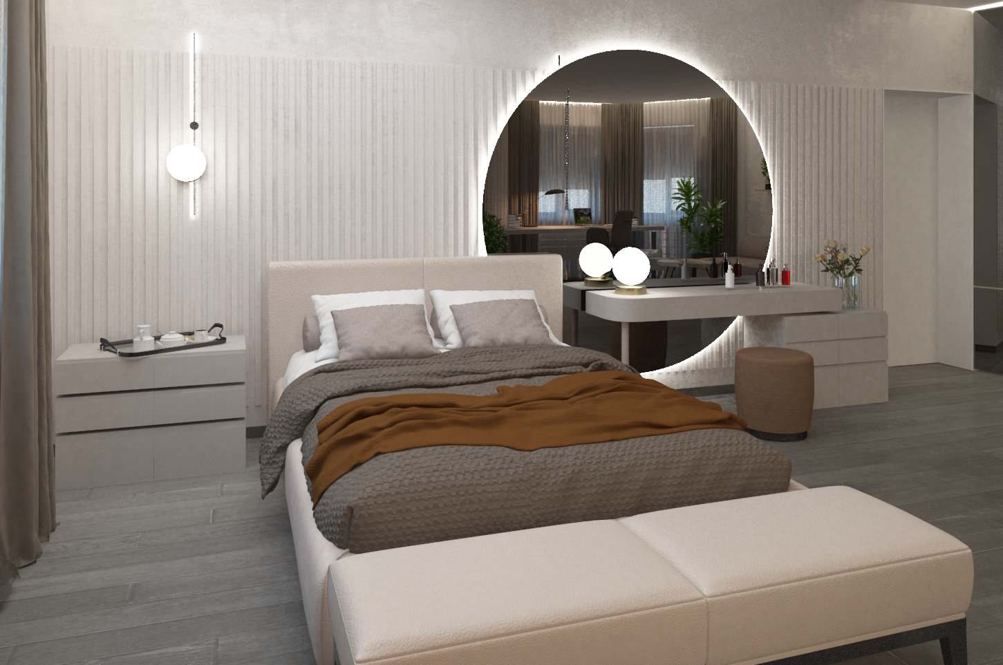 Дизайн-проект 2 этажа коттеджа,  100 кв.м.. Совместный проект с В. Кархалевой