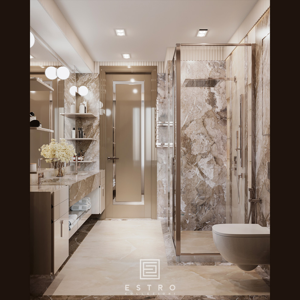 Гостевая ванная комната в квартире 400 кв.м.