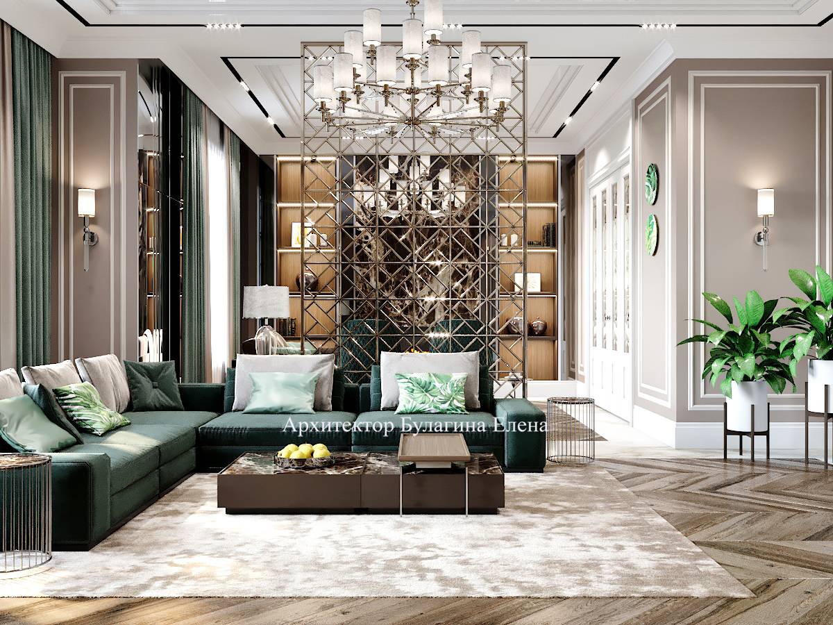 Гостиная в загородном доме