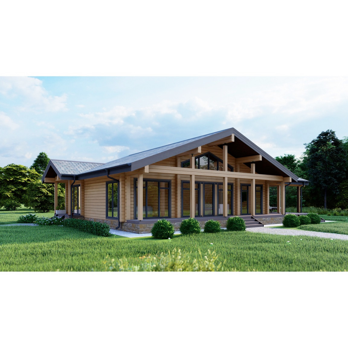 Обложка проекта: Дом с баней из клееного бруса