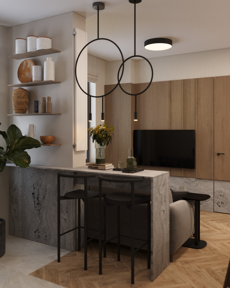 Травертин и дерево