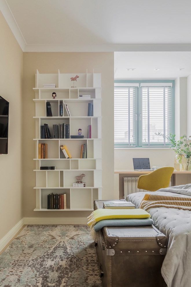 Бело-голубая квартира для юной заказчицы