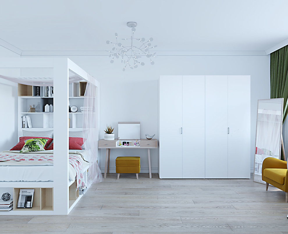 Дизайн интерьера комнаты для девушки в скандинавском стиле