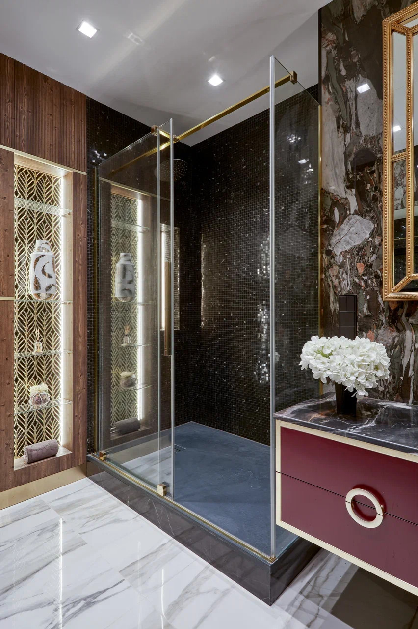 Проект квартиры в темных оттенках 80 кв.м