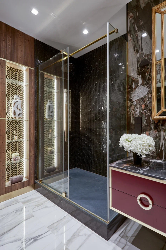 Проект квартиры в темных оттенках 80 кв.м