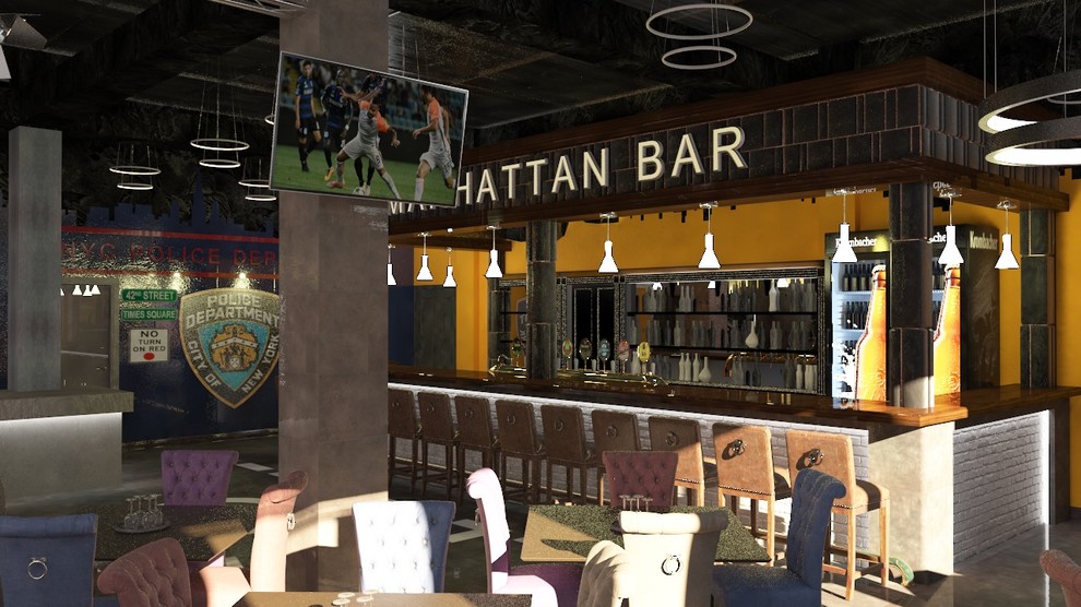 Дизайн караоке бара MANHATTAN в Белово