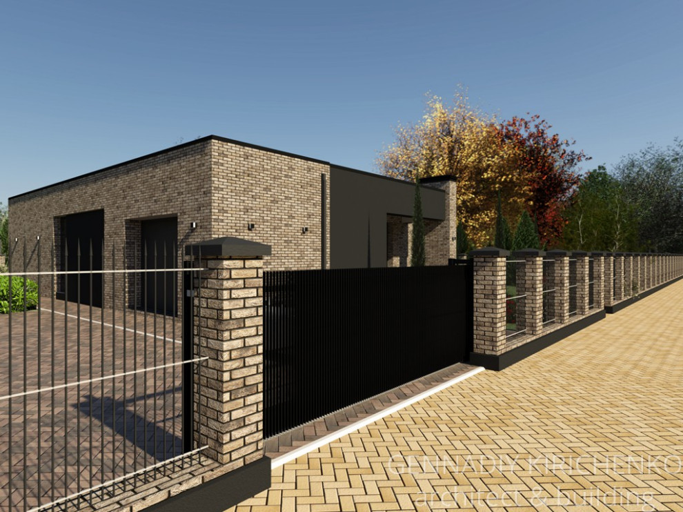 Обложка проекта: Проект одноэтажного дома с плоской кровлей.