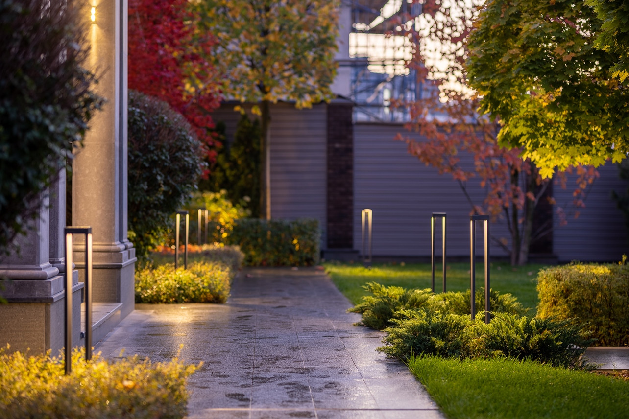 Освещение фасадов и участка д. Раздоры