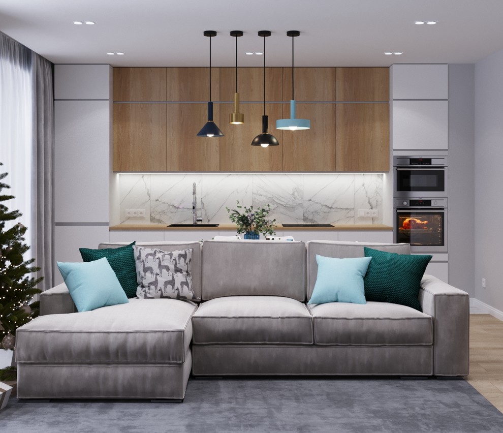 Обложка проекта: Кухня-гостиная 28,64 кв.м