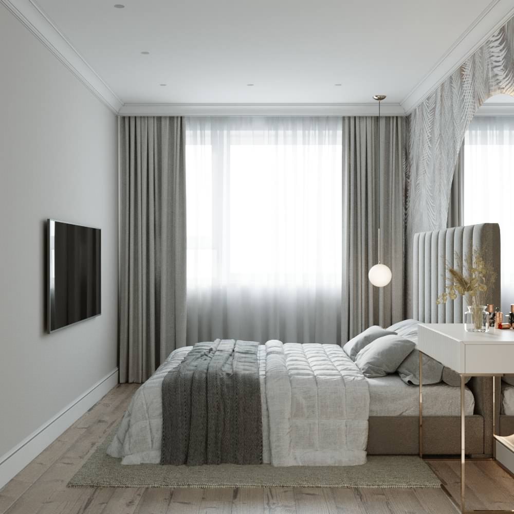 Спальня в проекте 100 кв м в ЖК Символ.