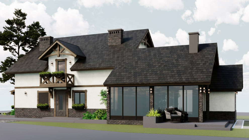 Дизайн- проект  фасада и благоустройства  жилого дома