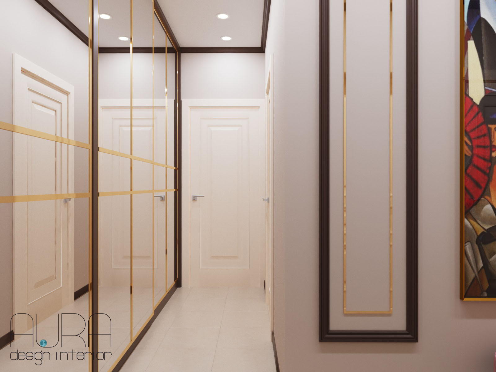 Дизайн квартиры, прихожая в светлых тонах