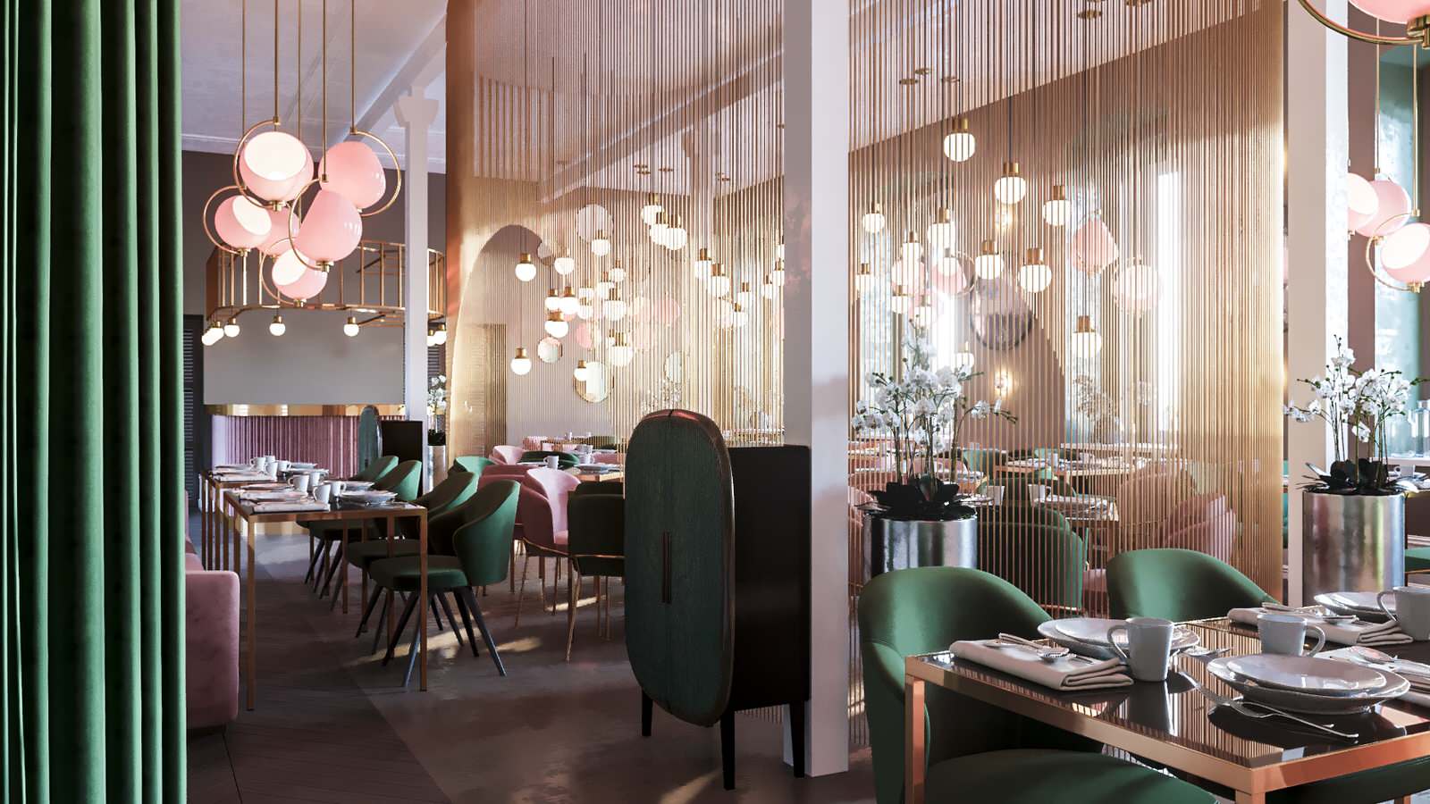 Restaurant_011_визуализация интерьера для ресторана "Джульетта" в г. Спб