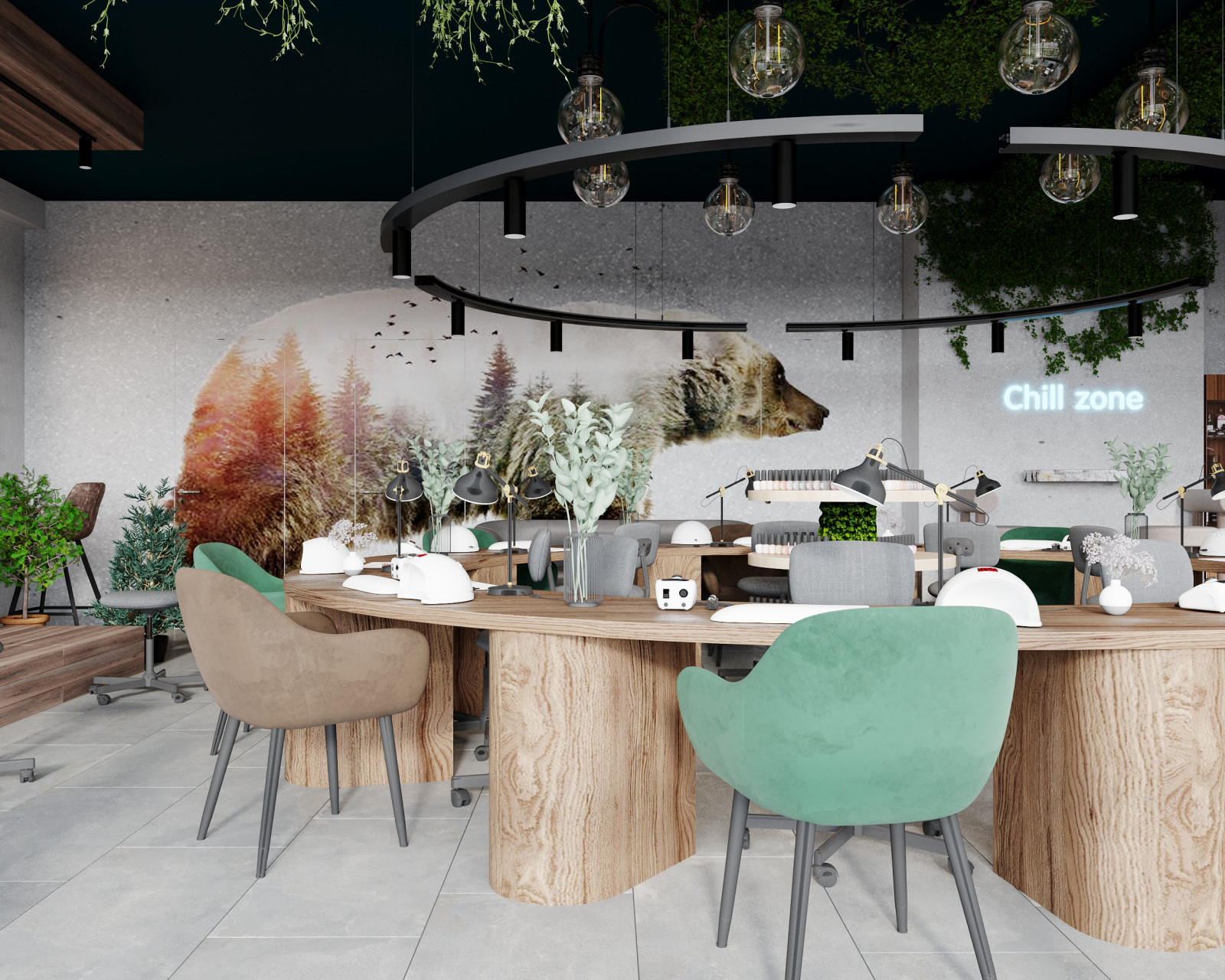 Коммерция. Салон красоты KUTIKULA 105 м². Проект разработан за 1 неделю