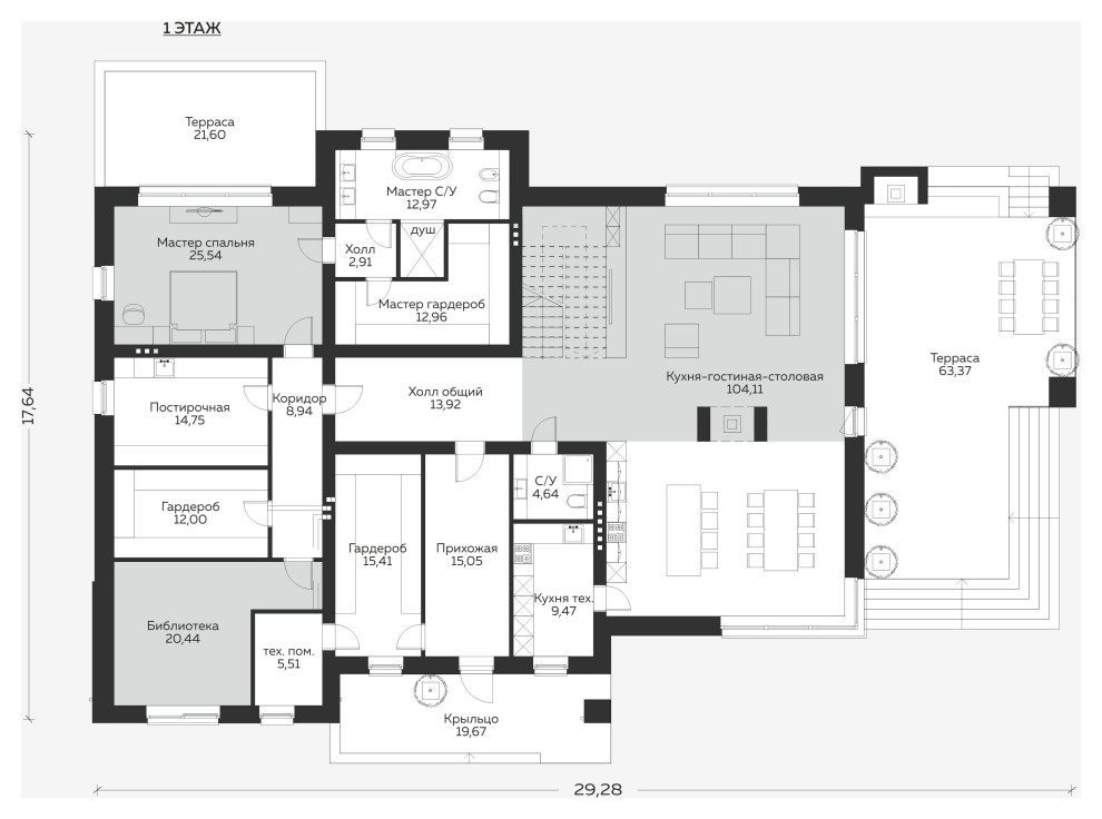 Двухэтажный дом в стиле Райта М454