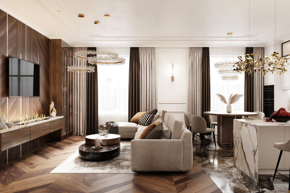 Роскошная современная классика для семьи с детьми в ЖК Русский Дом - 144 метра