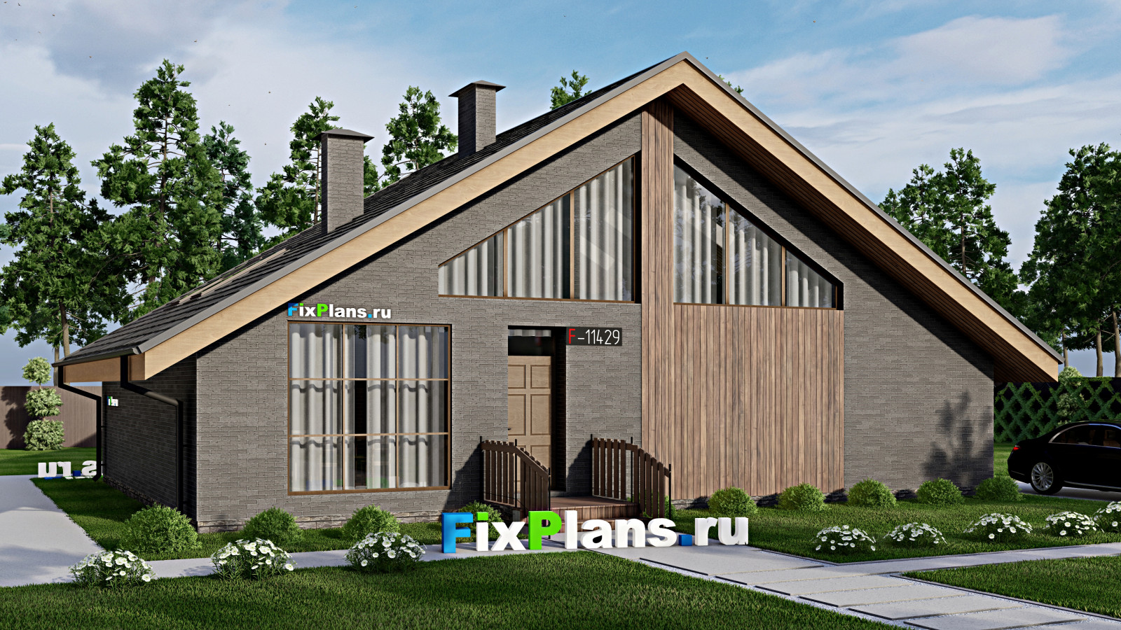 Проект одноэтажного дома 12х15м S116м2 F-11429