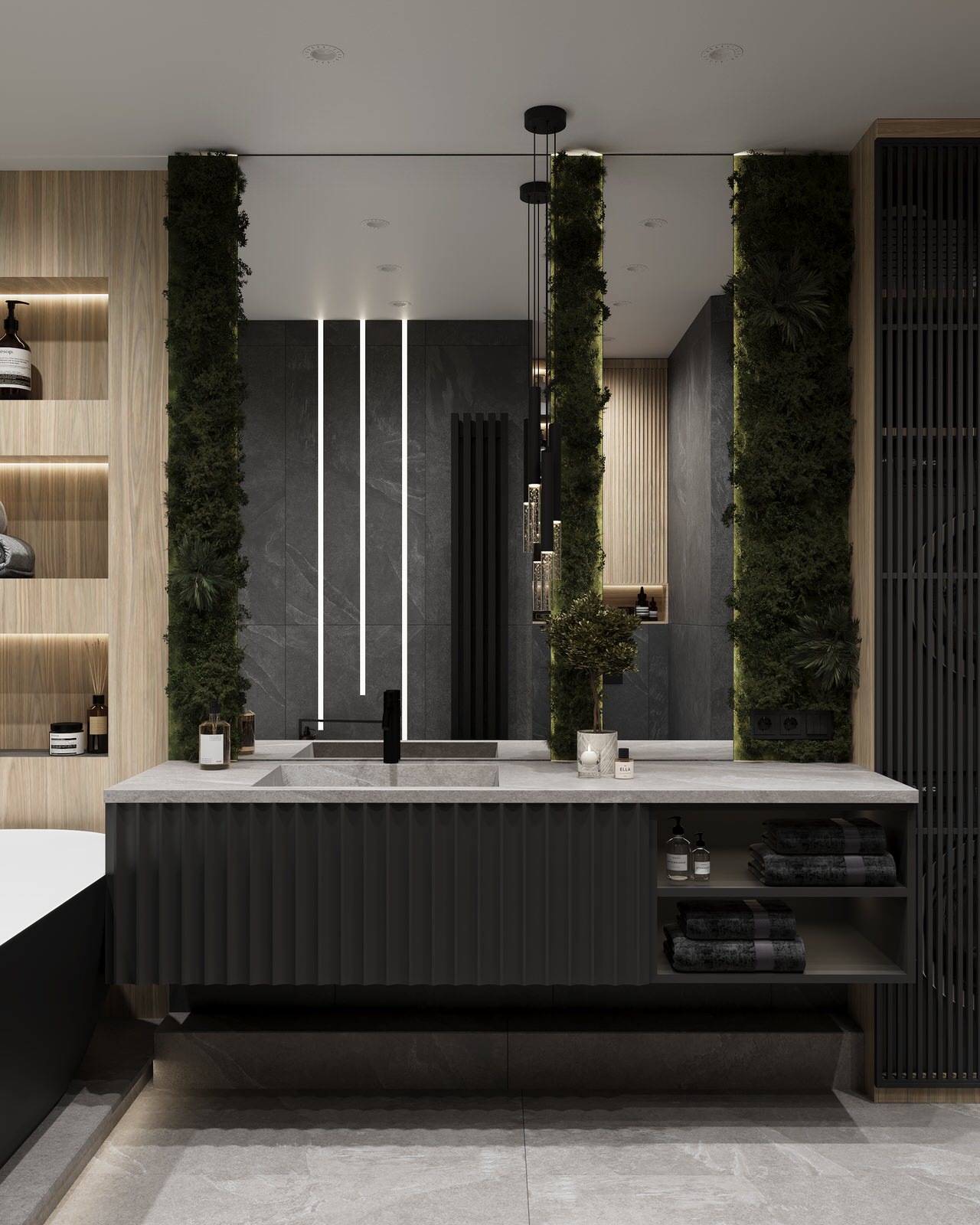 Обложка проекта: Ванна в темных тонах