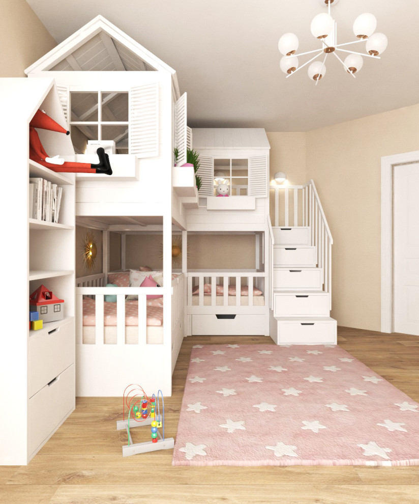 Кровать-домик в скандинавском стиле для детской спальни