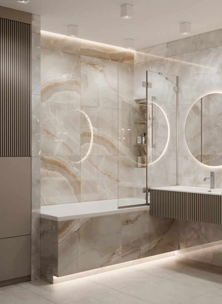 Обложка проекта: Ванная комната с растительными нишами. Проект