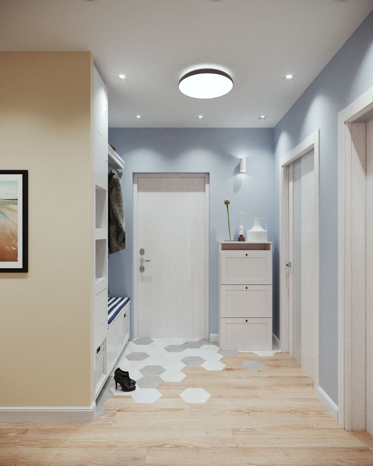 Проект интерьера двухкомнатной квартиры в стиле сканди