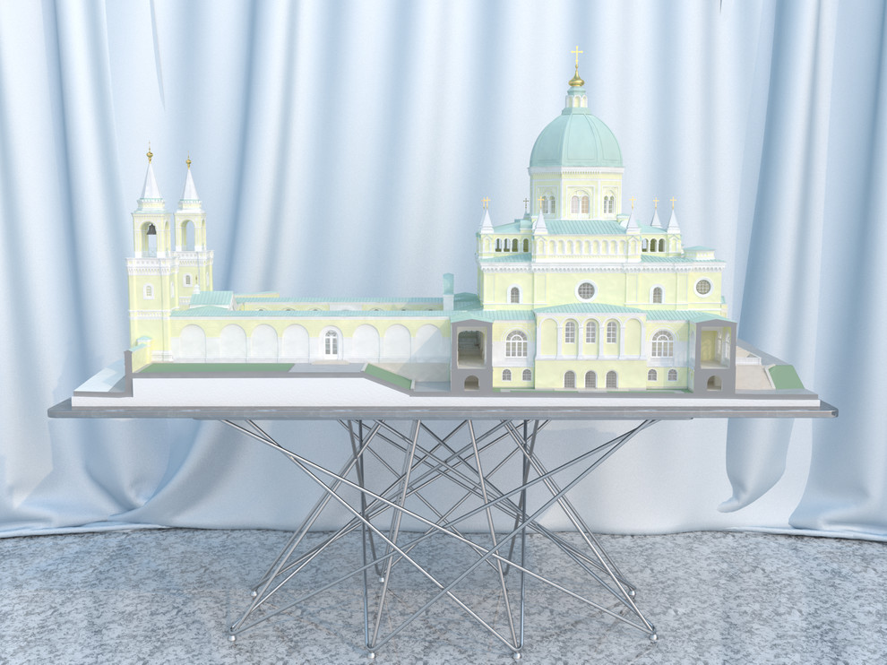 Эскиз макета собора Ивановского монастыря