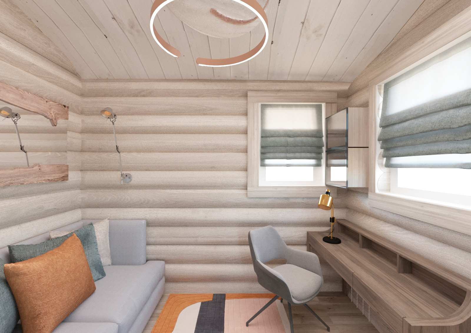 Дизайн интерьера в доме-срубе