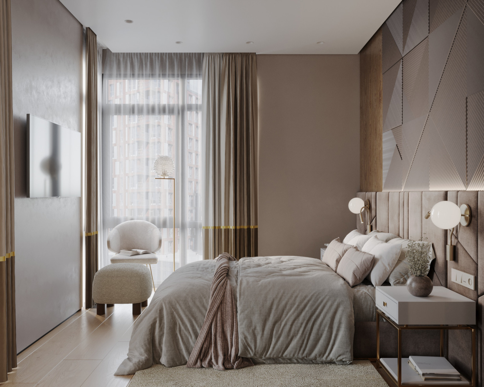 Дизайн интерьера однокомнатной квартиры "1к. квартира в ЖК Russian Design Distri