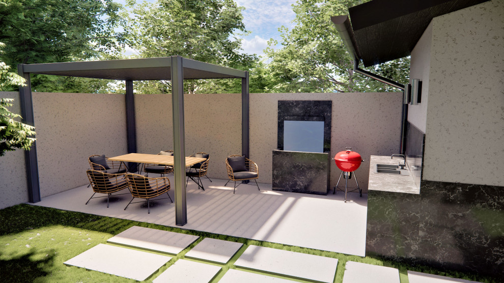 Фасад и ландшафт дачного домика