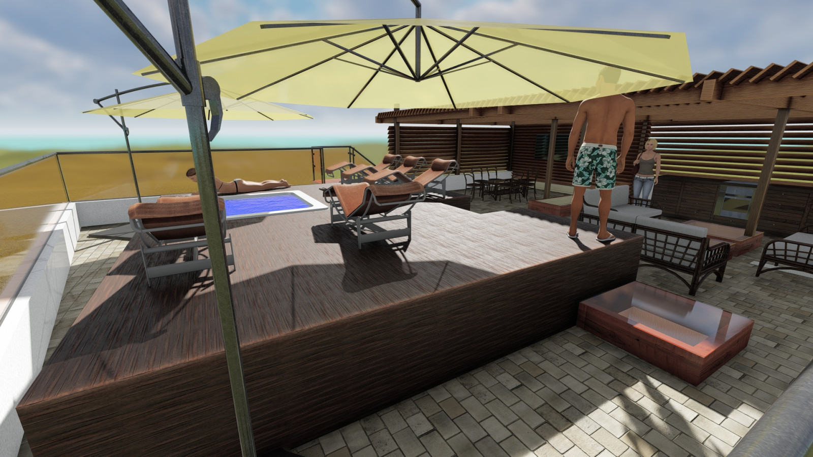 Проект организации пространства эксплуатируемой кровли в Сочи (руч.Видный)