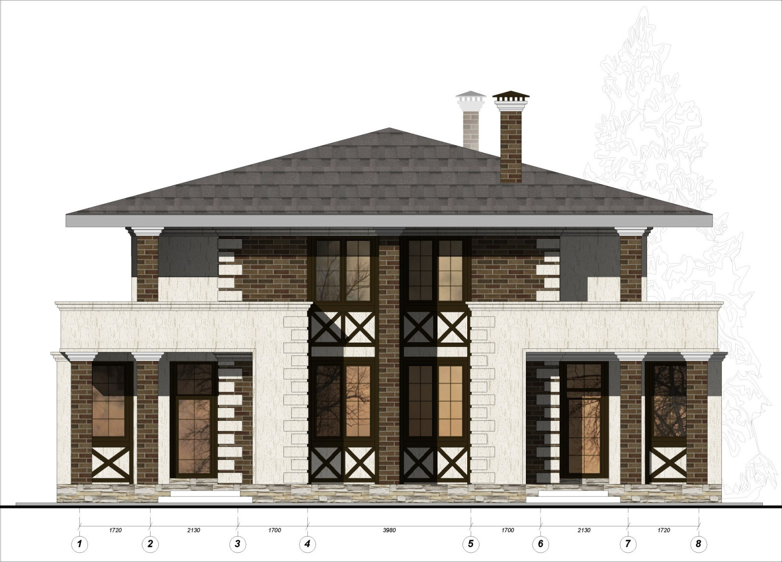 Проект коттеджа на 215м2
