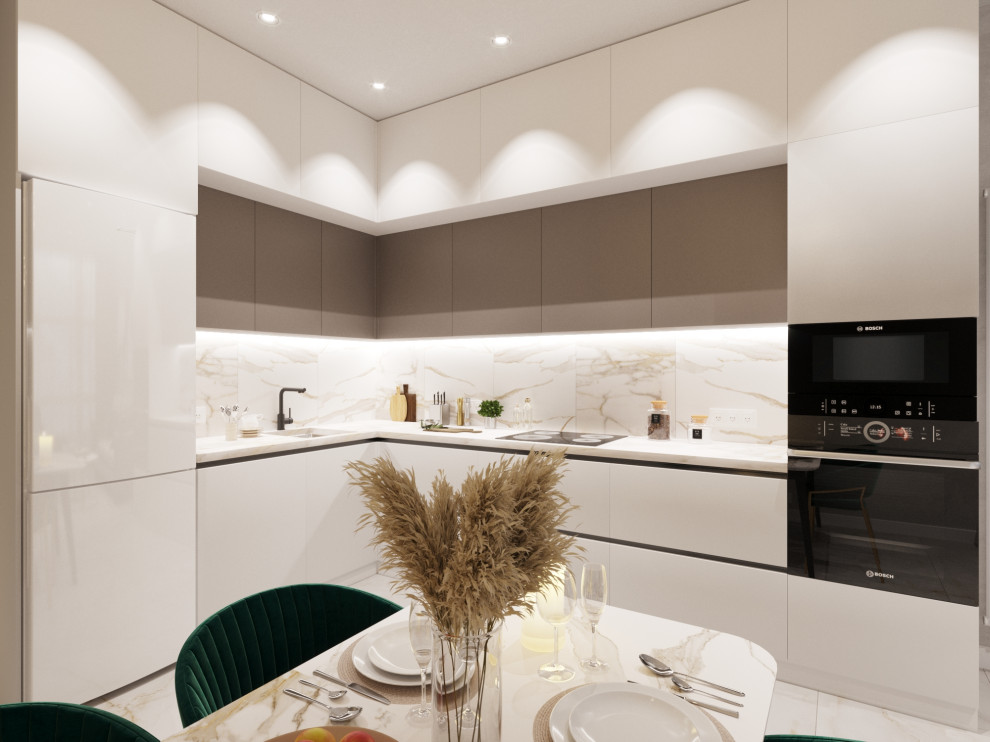 Современный дизайн кухни в светлых тонах