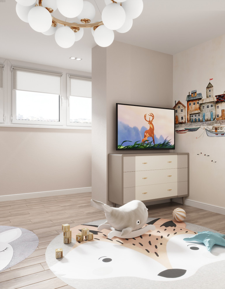 "Пудровые оттенки". Квартира 97 кв.м, ЖК "Левобережный"