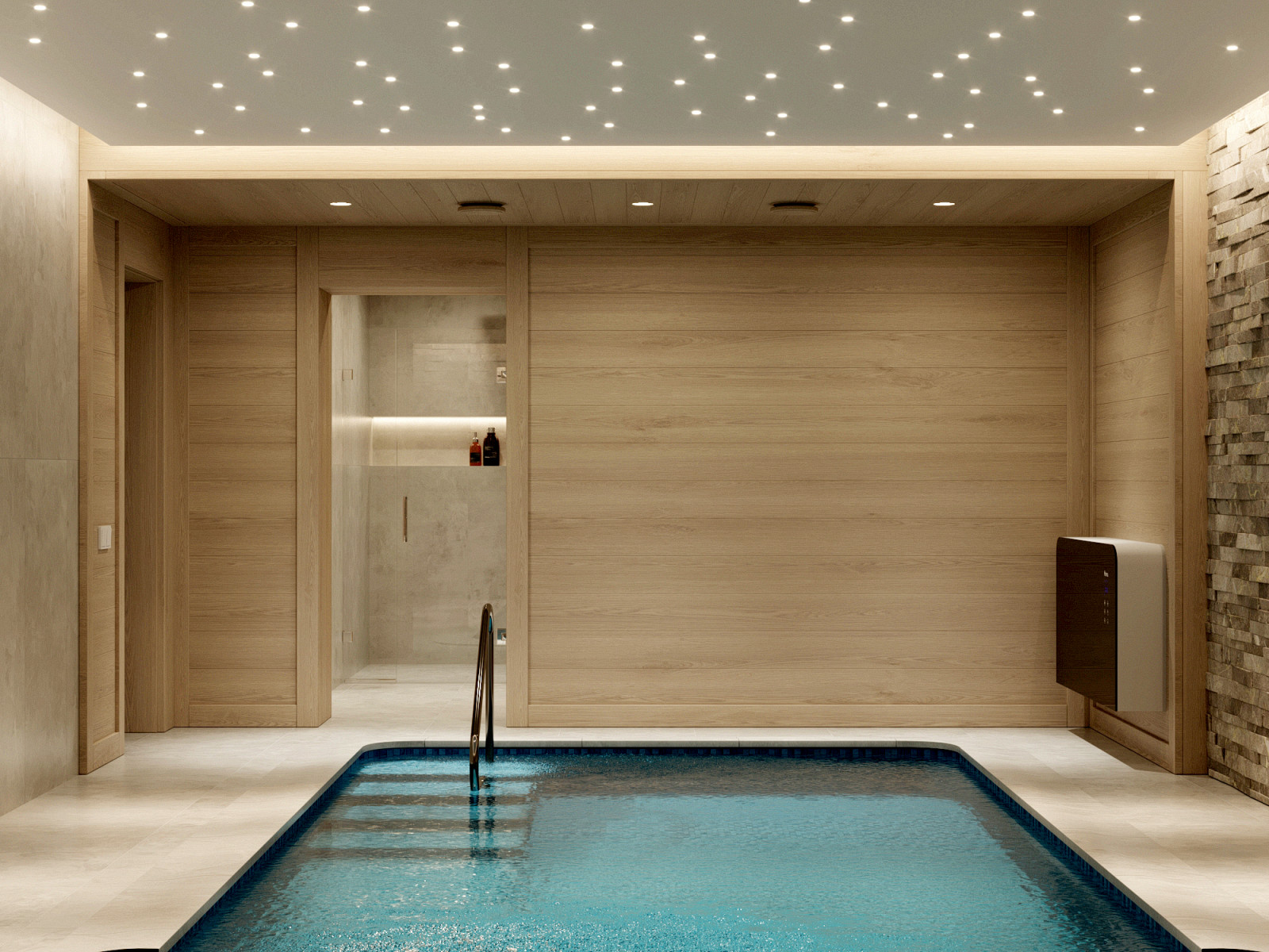 Зона отдыха с бассейном и сауной