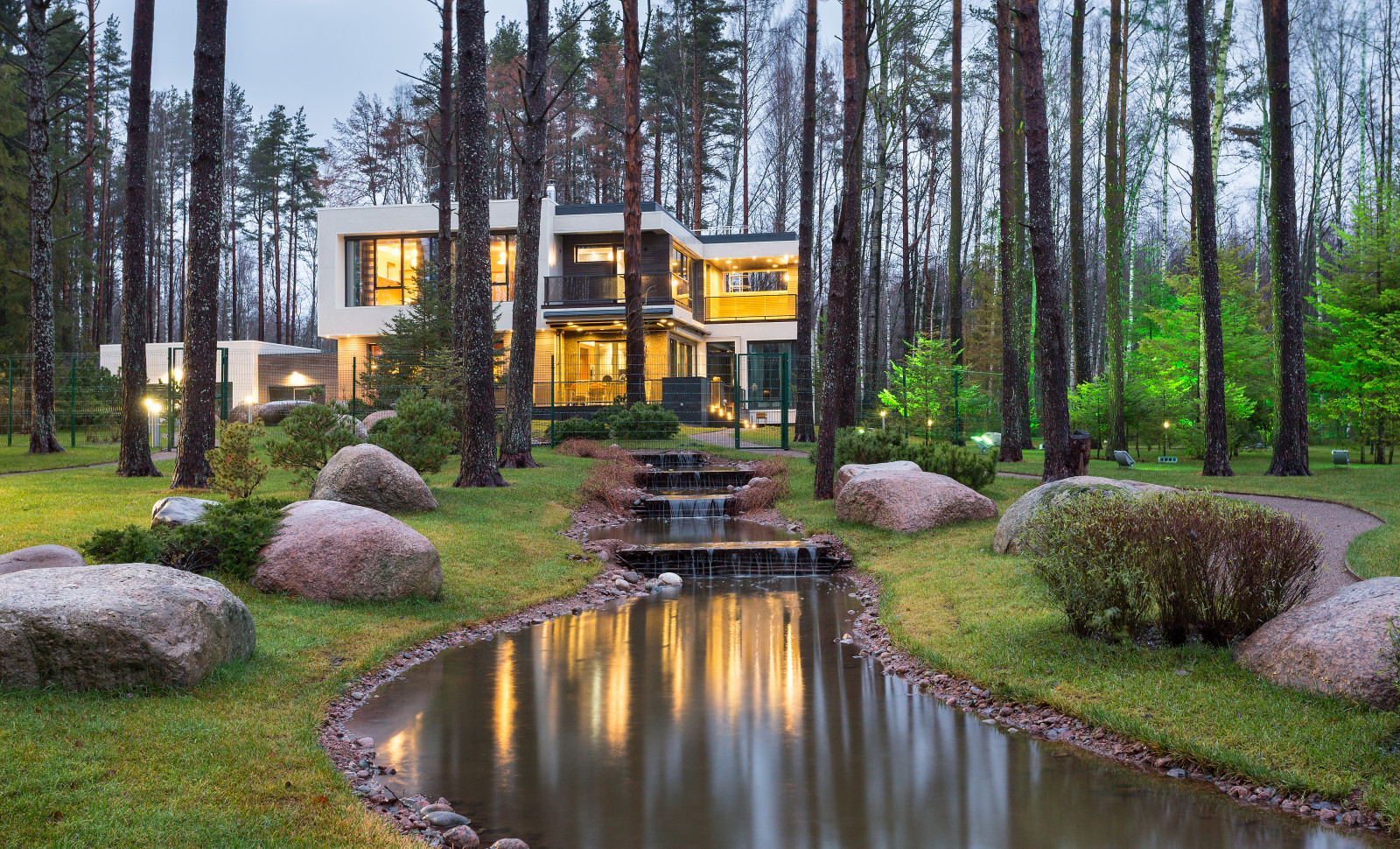 Modern house on the lake