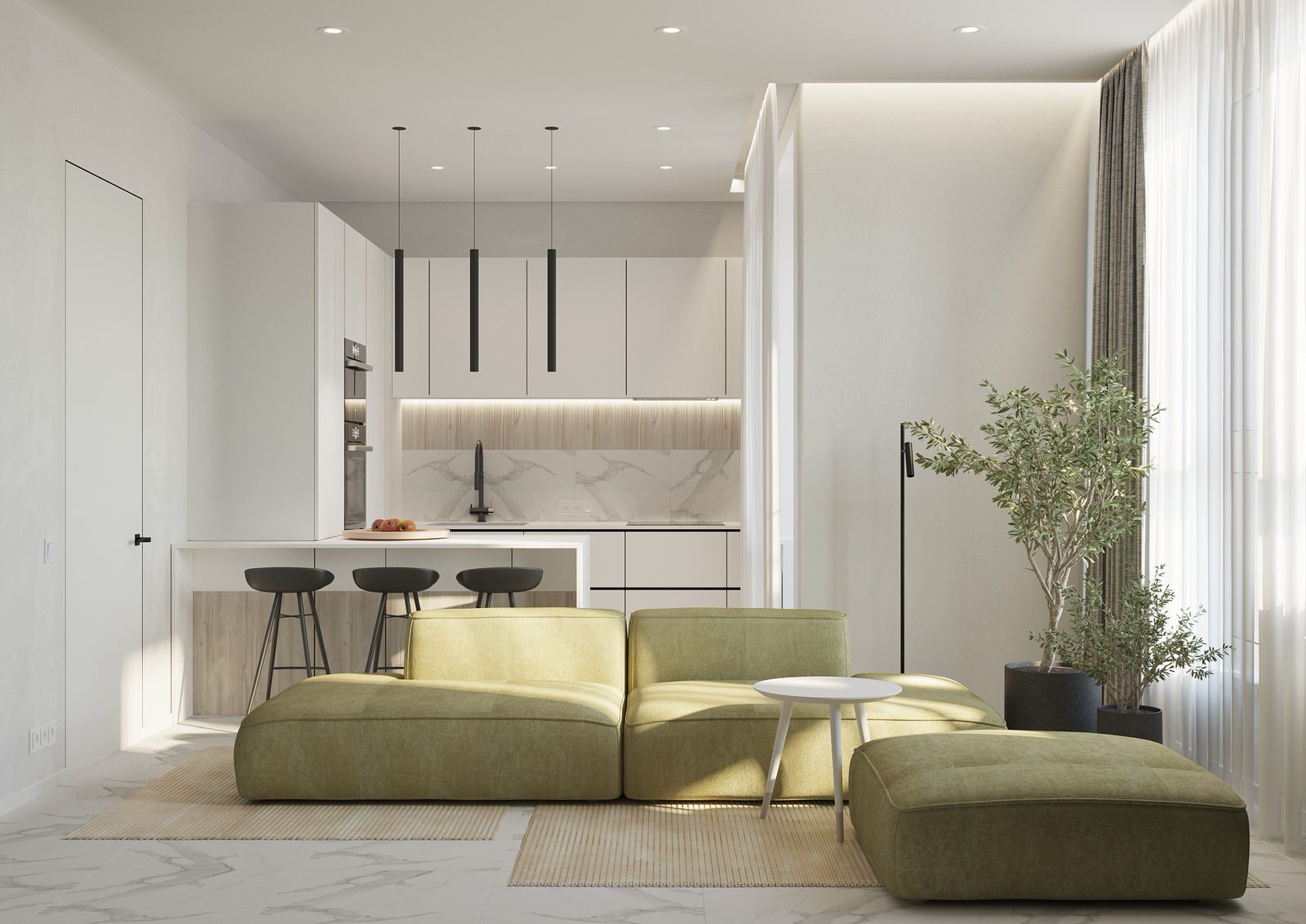 Обложка проекта: Дизайн-проект квартиры студии 35 кв.м