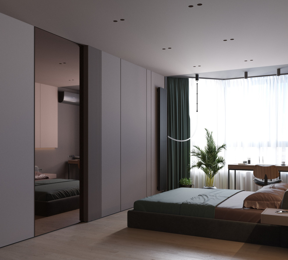 Стильная спальня с кабинетом