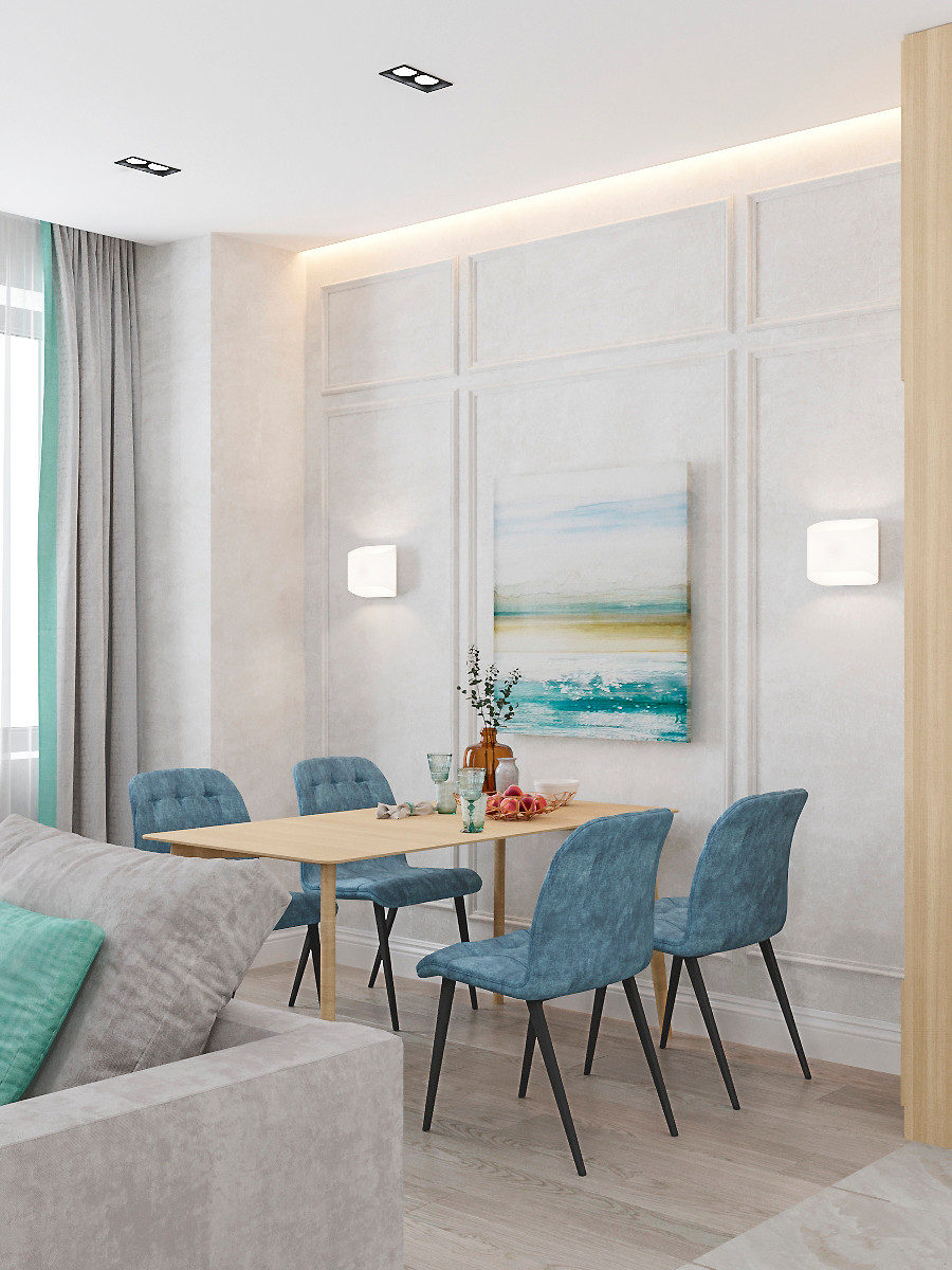 Светлый современный дизайн квартиры для молодой семьи