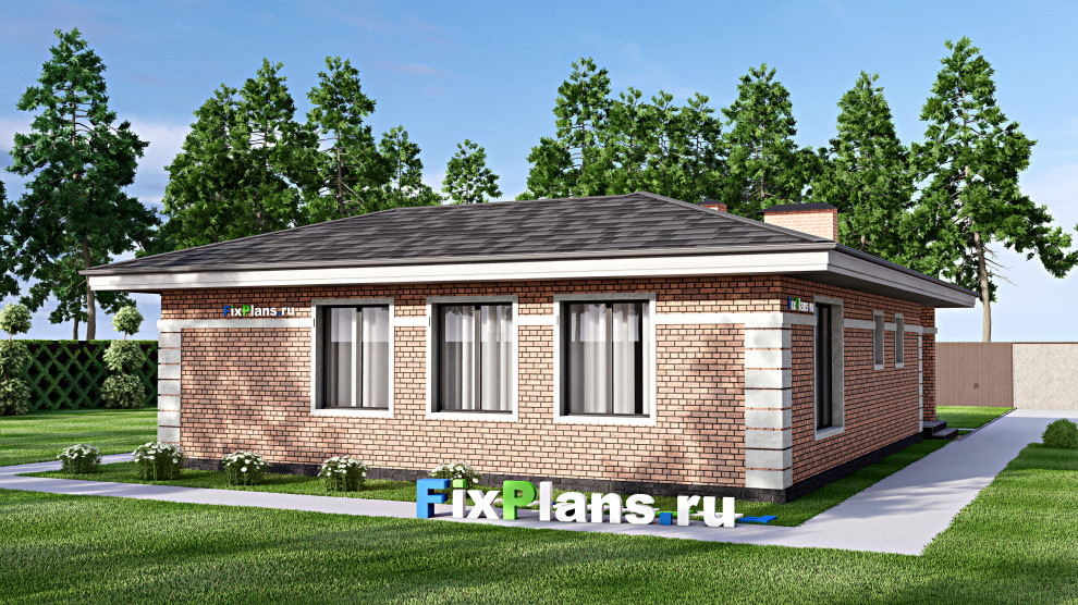 Проект одноэтажного дома 15х11м S104м2 F-15344