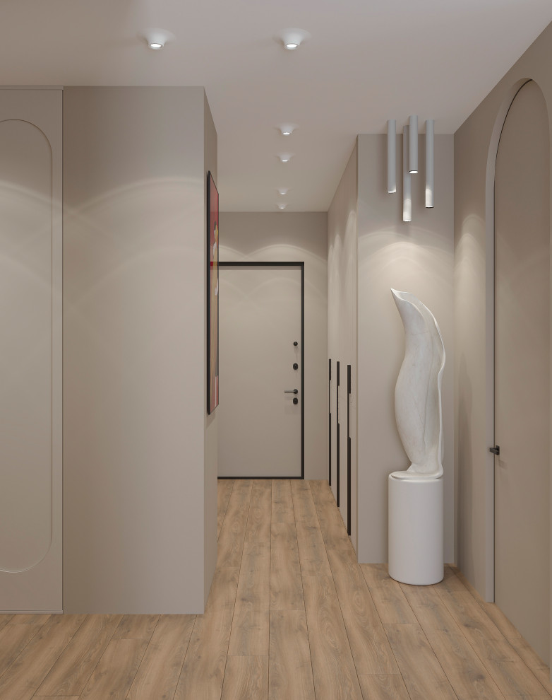 Прихожая из проекта "Оранжевый Блюз" трёхкомнатной к в ЖК Neva Towers, г. Москва