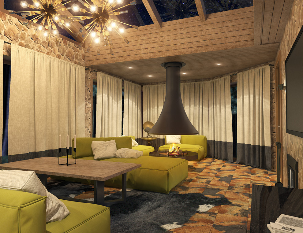 Баня со стеклянной крышей