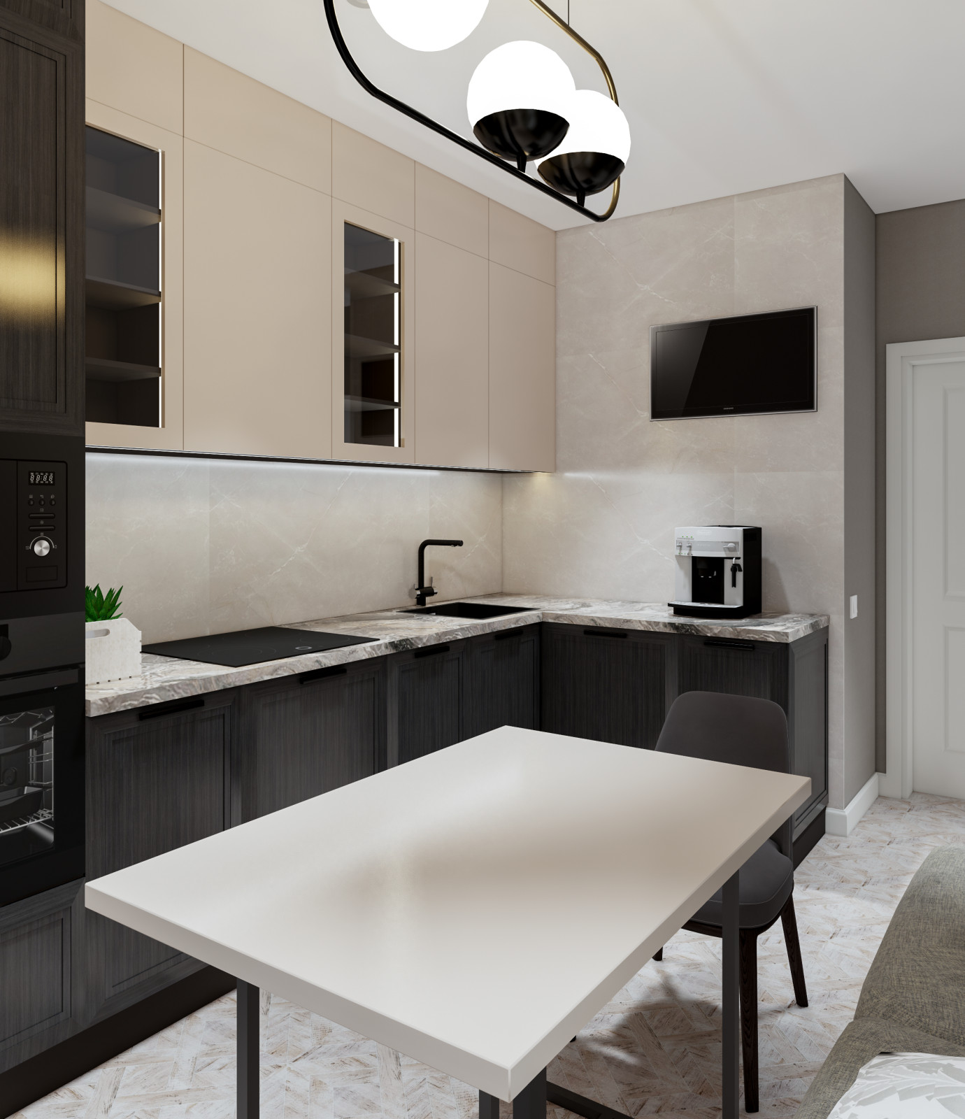 Обложка проекта: Современная кухня с мужским характером и любовью к классике