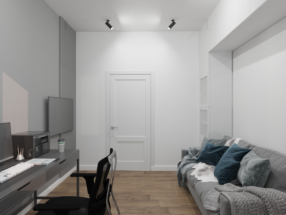 Проект кабинета в спокойных оттенках