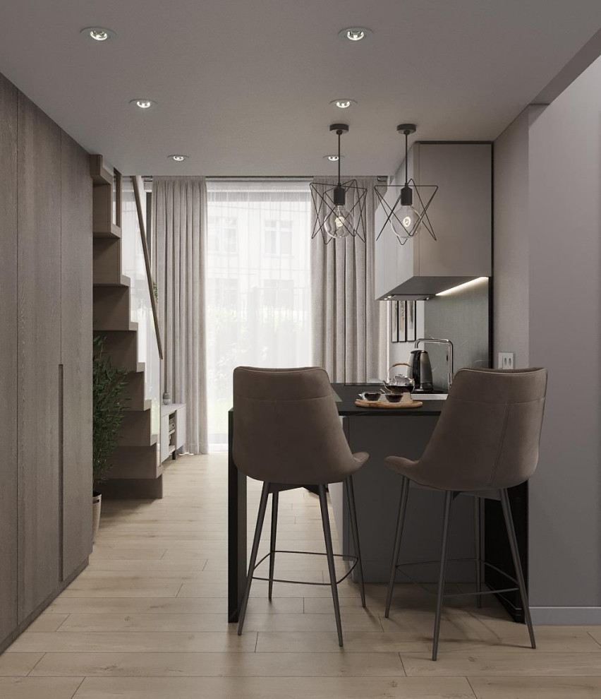 Студия с антресолью в скандинавском стиле