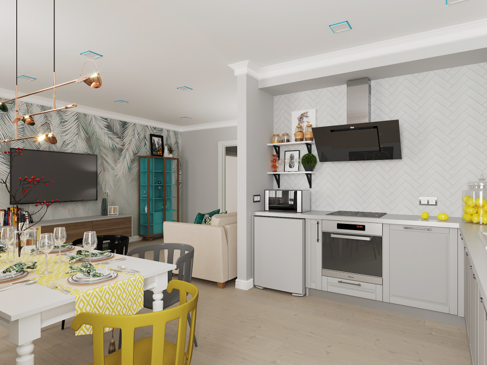 Гостиная-кухня для дружной семьи