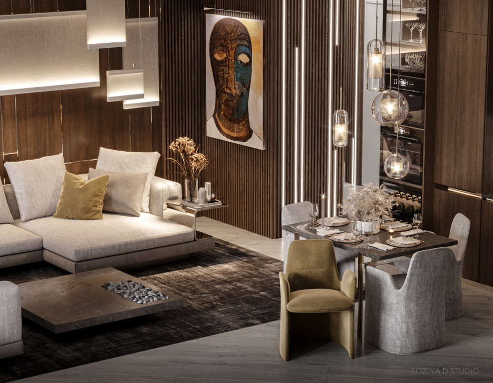 Кухня гостиная из проекта в Санкт-Петербурге