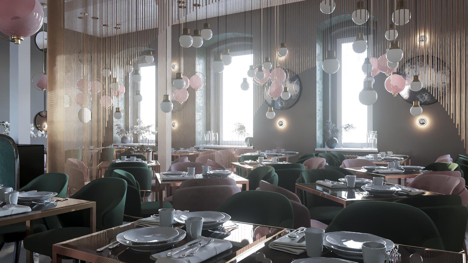 Restaurant_011_визуализация интерьера для ресторана "Джульетта" г. Спб